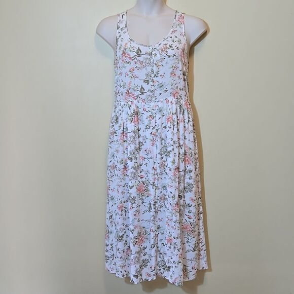 Frye Floral Button Gauzy Midi Dress Size Medium Cottagecore Boho Praire Cowgirl - Picture 13 of 13